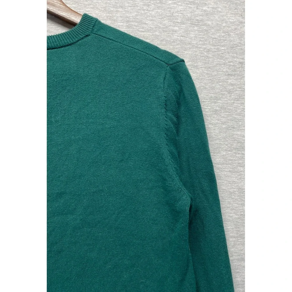 The Children's Place Sweater Boys XL 14 Spruce Green Cotton Ribbed Trim V-Neck
